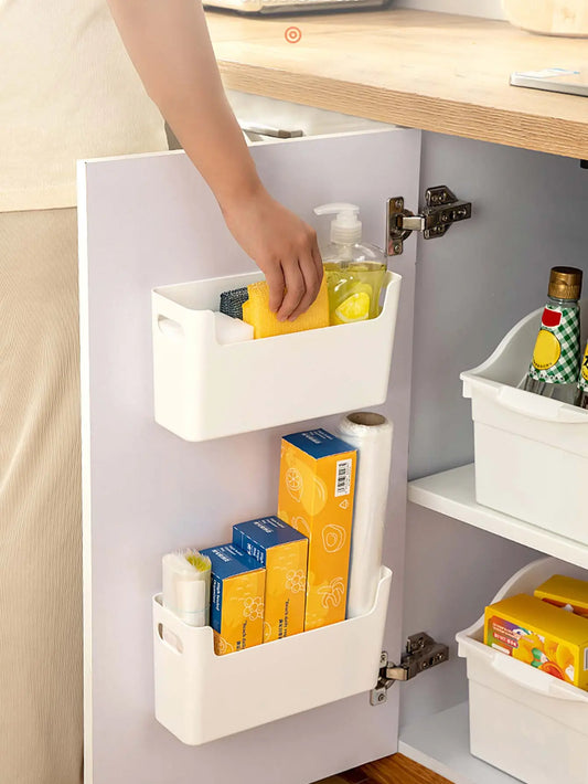 Punch Free Wall-Mounted Cabinet Storage Box For Kitchen